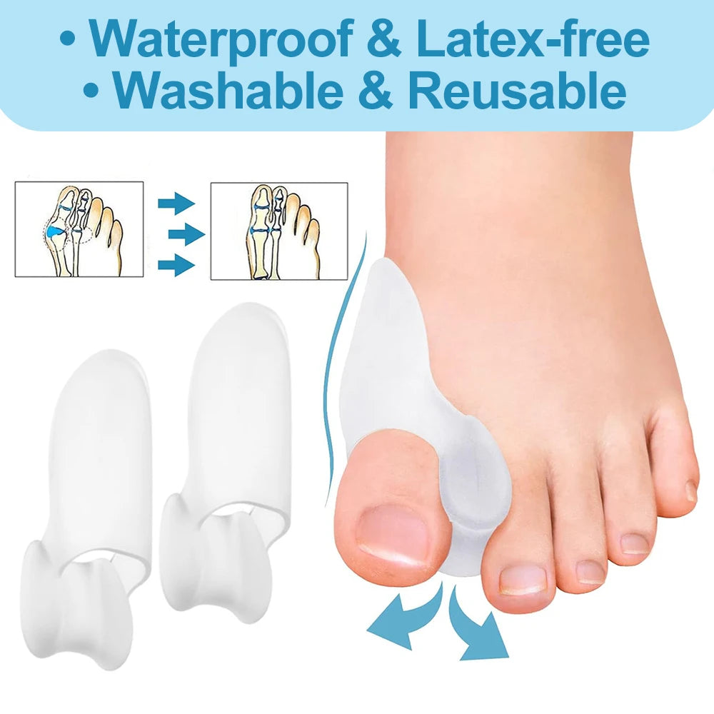1 Pair Silicone Toe Separator Finger Feet Care Protector Gel Toe Orthopedic Bunion Hallux Valgus Corrector Pedicure Spacer
