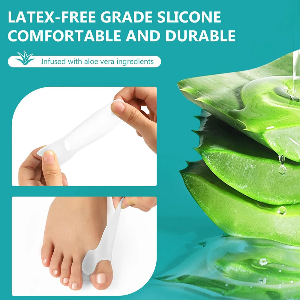 1 Pair Silicone Toe Separator Finger Feet Care Protector Gel Toe Orthopedic Bunion Hallux Valgus Corrector Pedicure Spacer