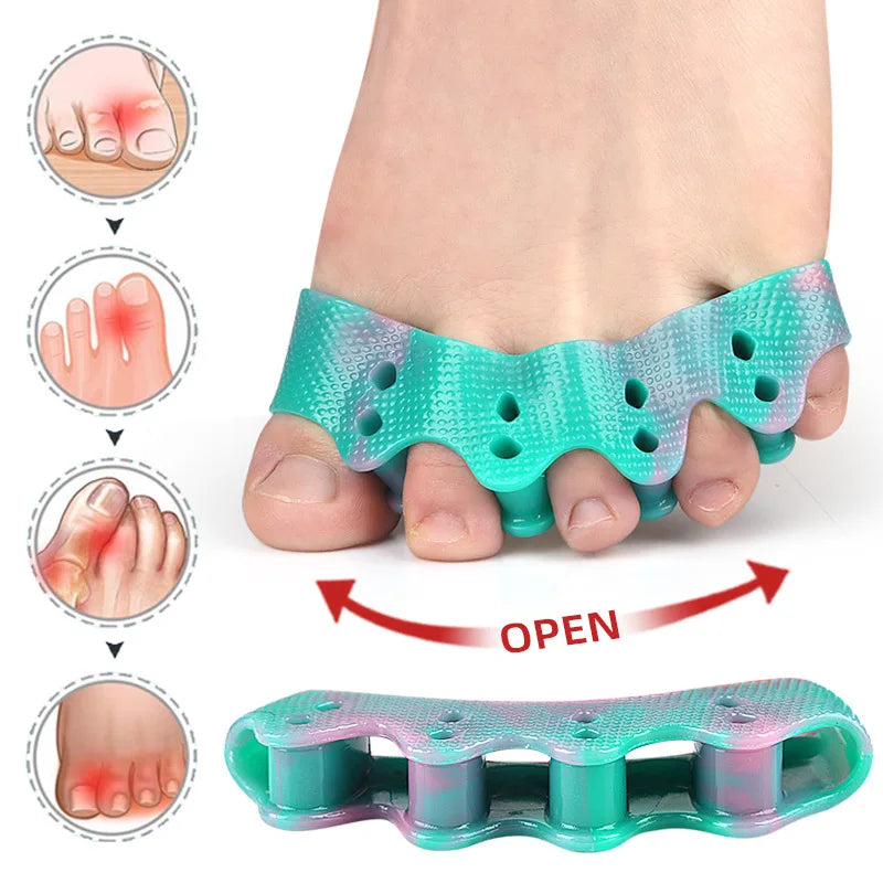 1Pairs Toe Separators Thumb Valgus Bunion Adjuster Gel Splitter Hammer Corrector Protector Foot Pain Relief Silicone Straighten