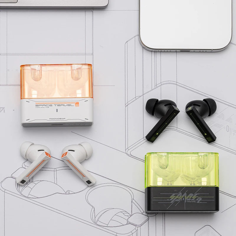 MOONDROP Space Travel 2 earphone HiFi Noise-Canceling TWS wiress Bluetooth 6.0 ANC Low-latency Game Mode SBC/AAC gaming headset