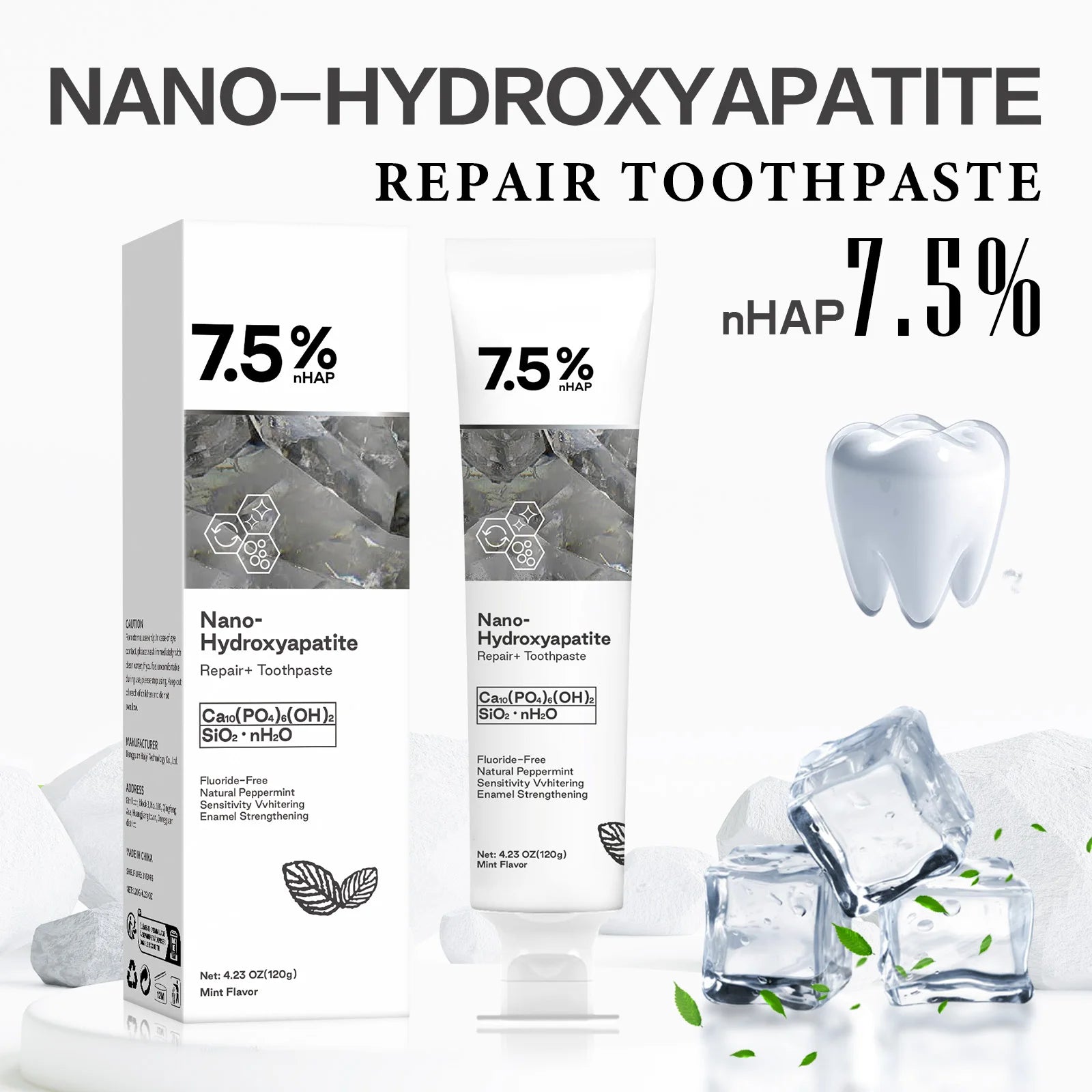 120g Nano Hydroxyapatite Toothpaste Remover Coffee/Tea Stain Improve Bad Breath Prevent Caries Fresh Breath Teeth Dental Care