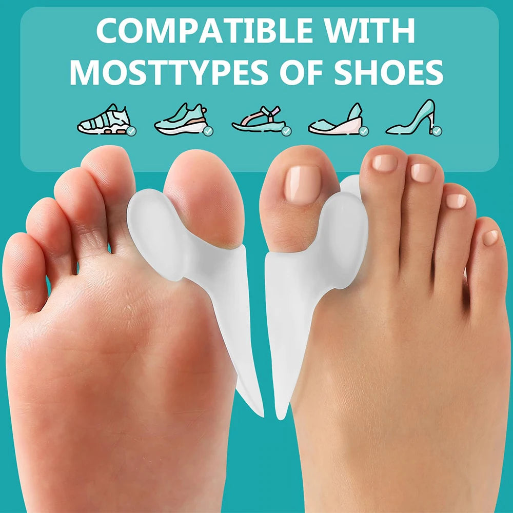 1 Pair Silicone Toe Separator Finger Feet Care Protector Gel Toe Orthopedic Bunion Hallux Valgus Corrector Pedicure Spacer