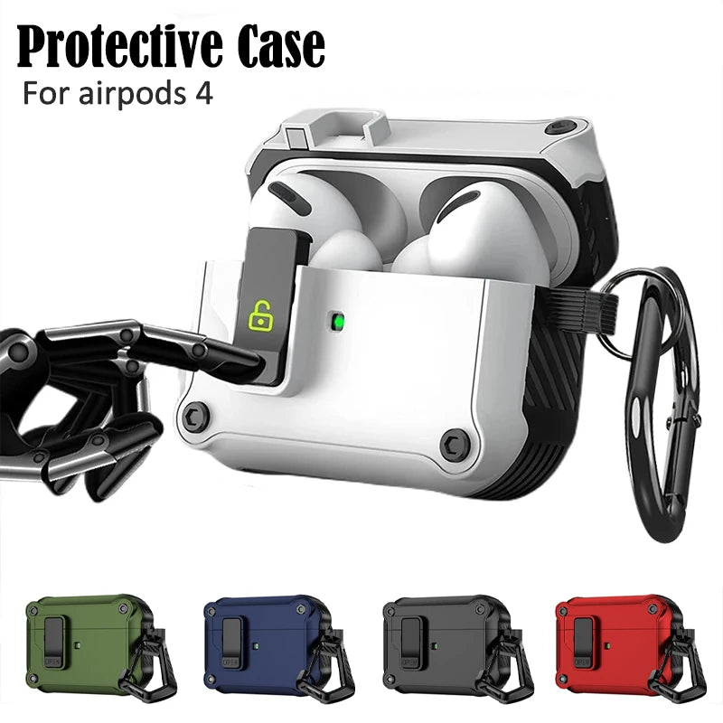 Security Lock Case for AirPods 4 TPU Case Shockproof Cover 2026 Earphones protector Case for Airpods 4th Silicone Cover