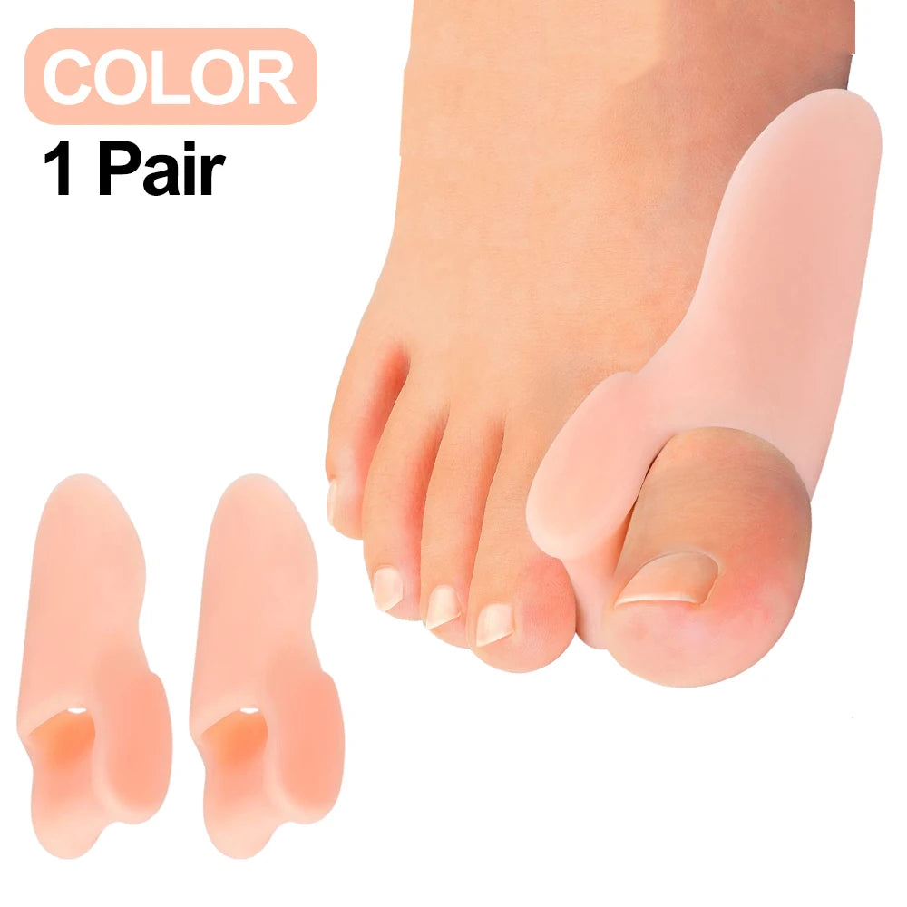 1 Pair Silicone Toe Separator Finger Feet Care Protector Gel Toe Orthopedic Bunion Hallux Valgus Corrector Pedicure Spacer