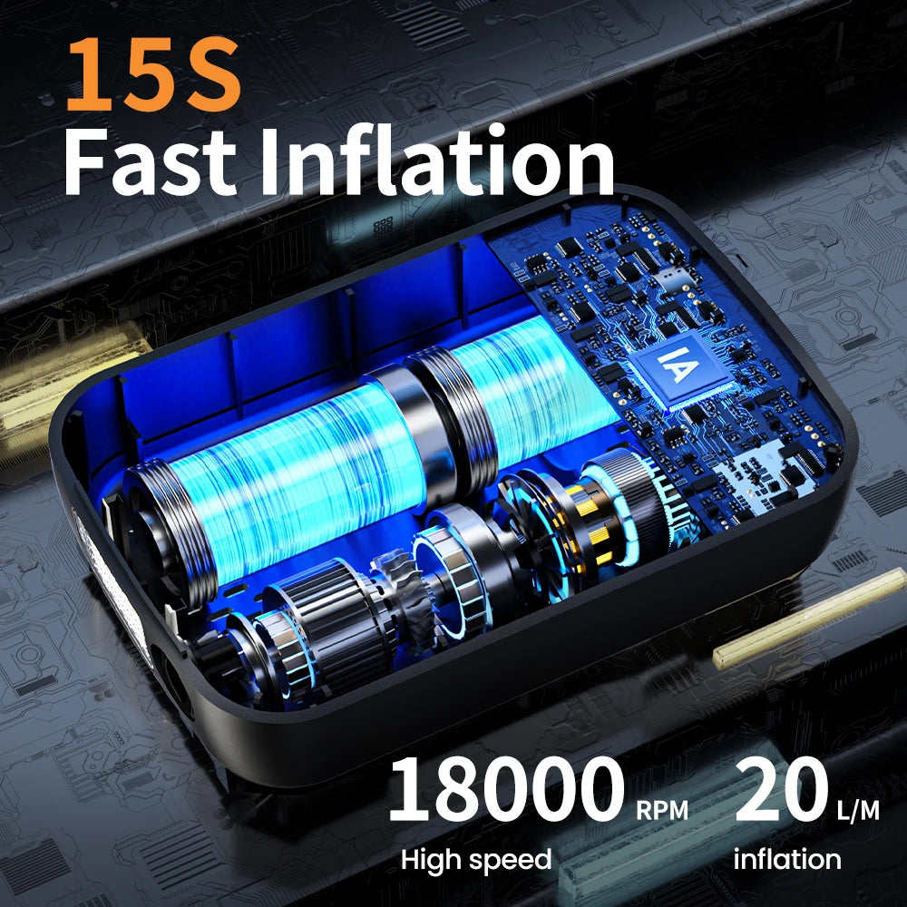 Portable Car Air Pump Electric Tire Inflator Intelligent Digital Display Tire Inflator For Car Motorcycle Bicycle Air Compressor