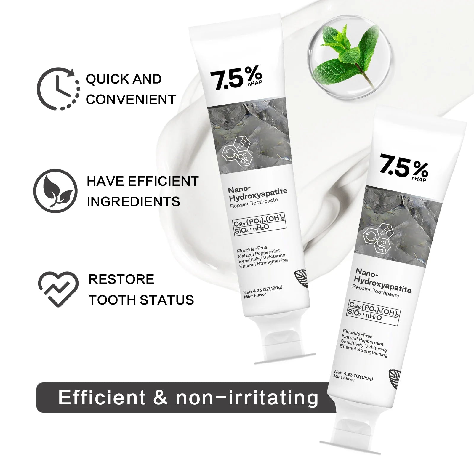 120g Nano Hydroxyapatite Toothpaste Remover Coffee/Tea Stain Improve Bad Breath Prevent Caries Fresh Breath Teeth Dental Care