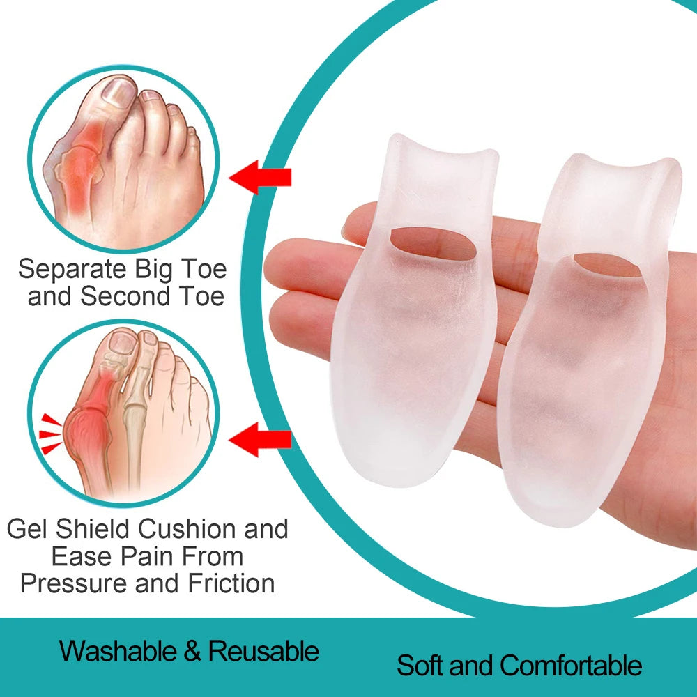 1 Pair Silicone Toe Separator Finger Feet Care Protector Gel Toe Orthopedic Bunion Hallux Valgus Corrector Pedicure Spacer