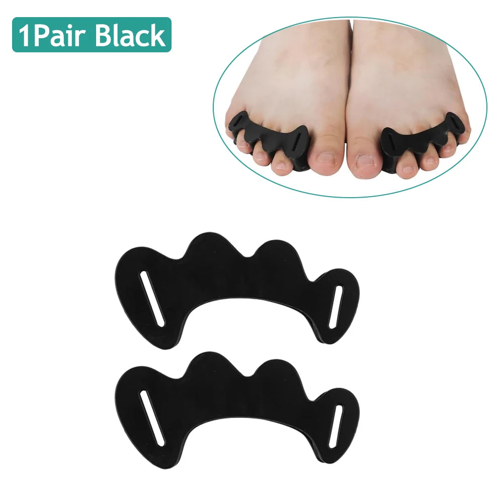 1Pair Gel Hard Silicone Toe Finger Separator 3 Hole Hallux Valgus Orthopedic Spacers Bunion Overlapping Hammer Foot Corrector