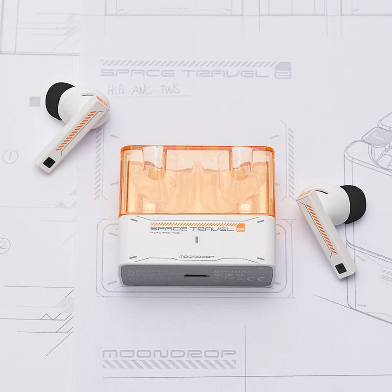 MOONDROP Space Travel 2 earphone HiFi Noise-Canceling TWS wiress Bluetooth 6.0 ANC Low-latency Game Mode SBC/AAC gaming headset